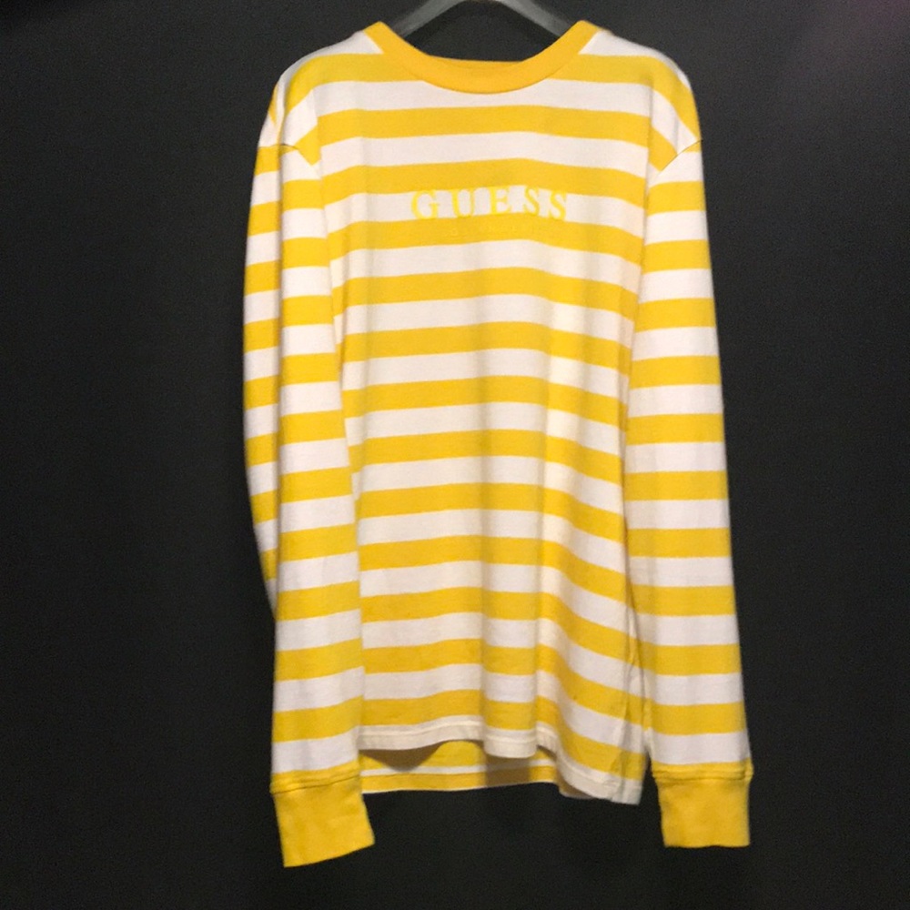 nwot guess yellow palm stripe L/s